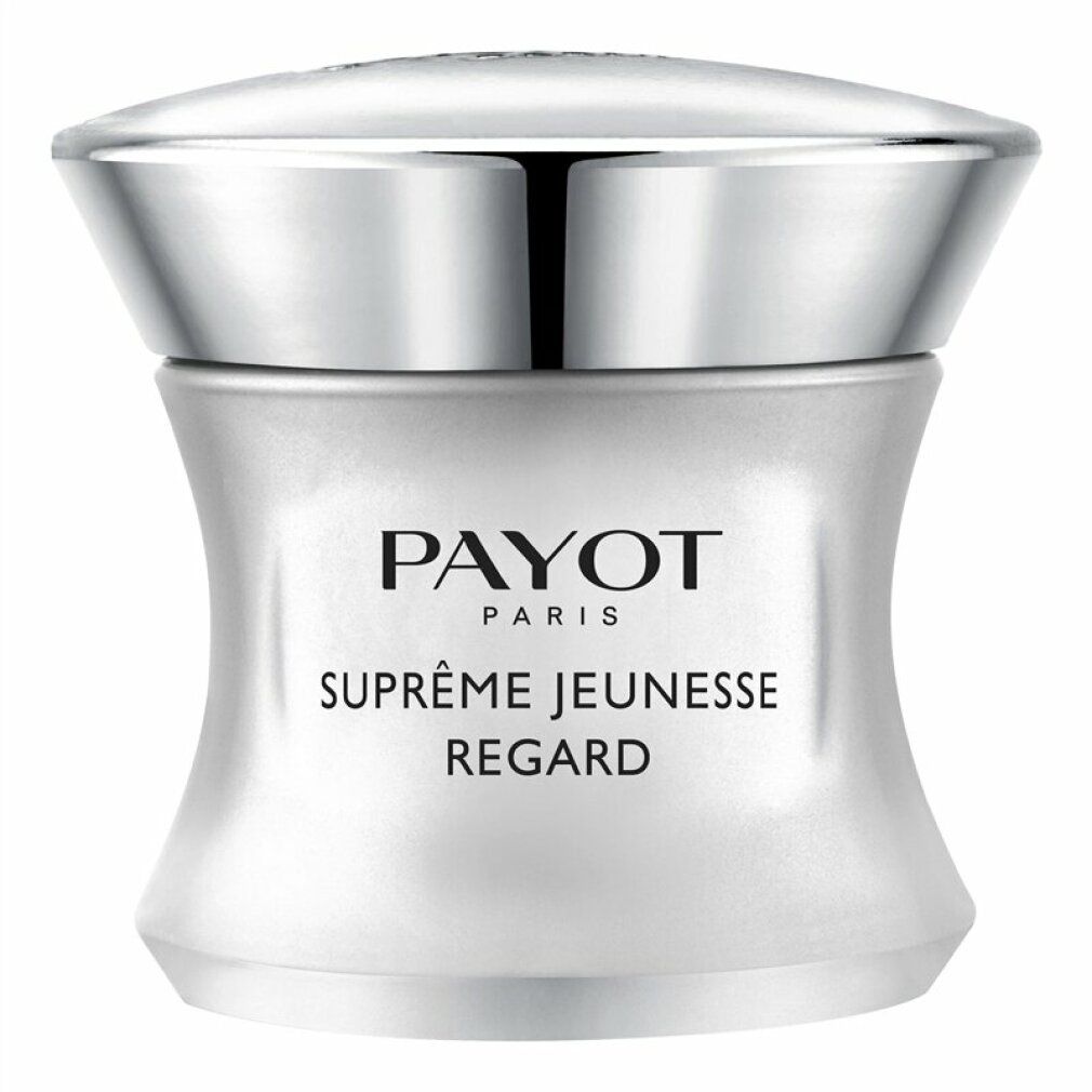 Cremebehälter mit silbernem Deckel. Aufschrift: PAYOT PARIS, SUPRÊME JEUNESSE REGARD.