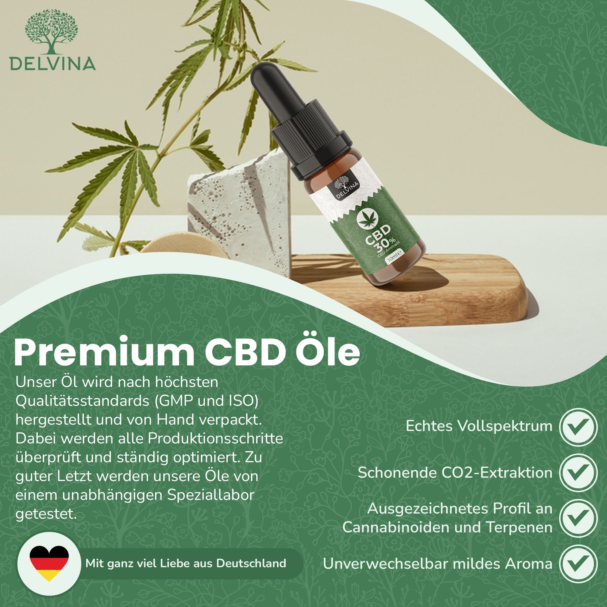 Delvina CBD Öl 30% Vollspektrum