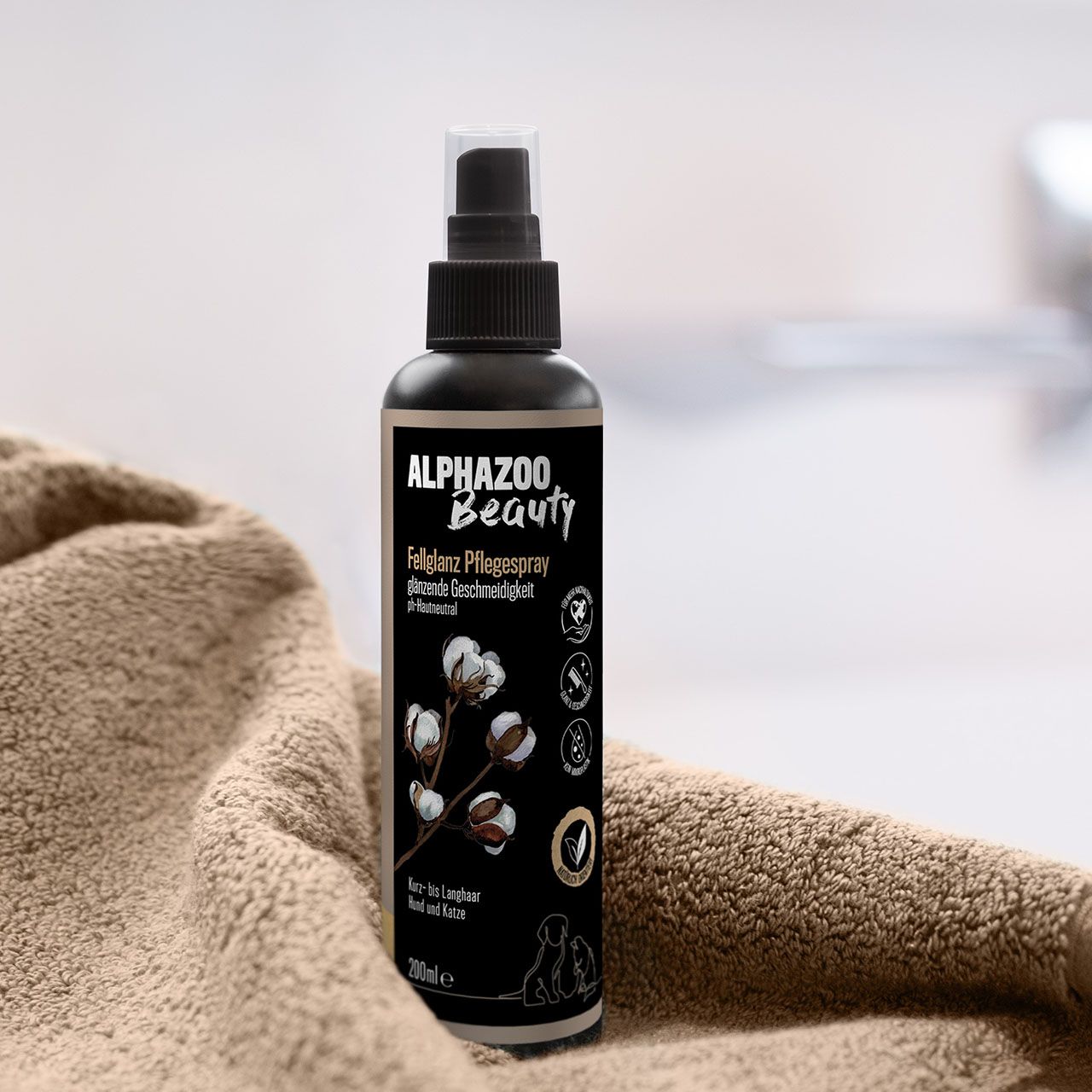 ALPHAZOO Fellglanz Fellspray für Hund & Katzen
