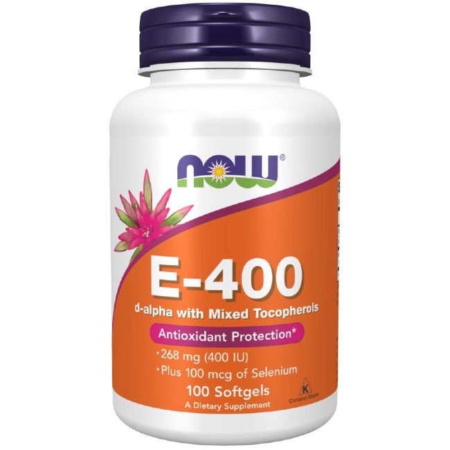 Now Foods E-400 Kapseln mit Selen. Antioxidative Unterstützung. 100 Weichkapseln.