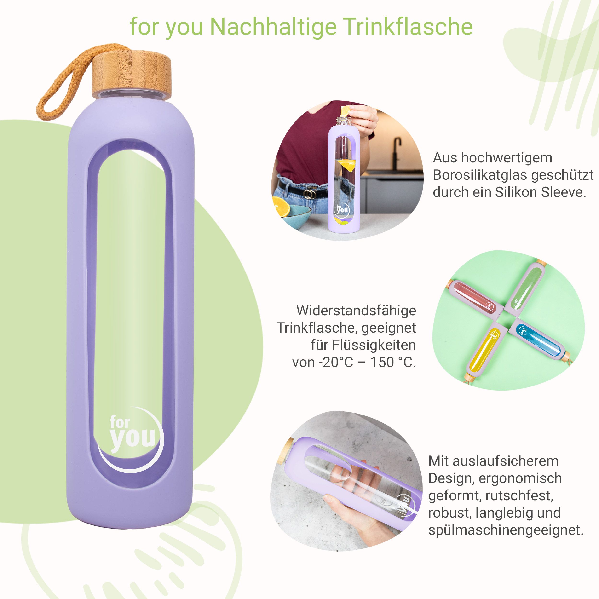 for you Nachhaltige Trinkflasche Doppelpack