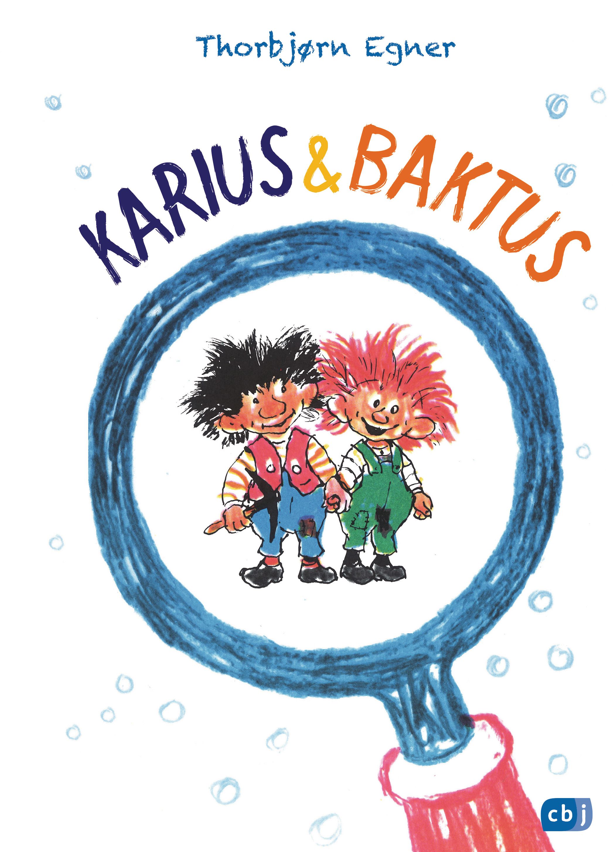 Buchcover mit Illustration von Karius & Baktus. Titel in Blau und Orange. Zwei Figuren in einer Lupe, umgeben von Blasen.