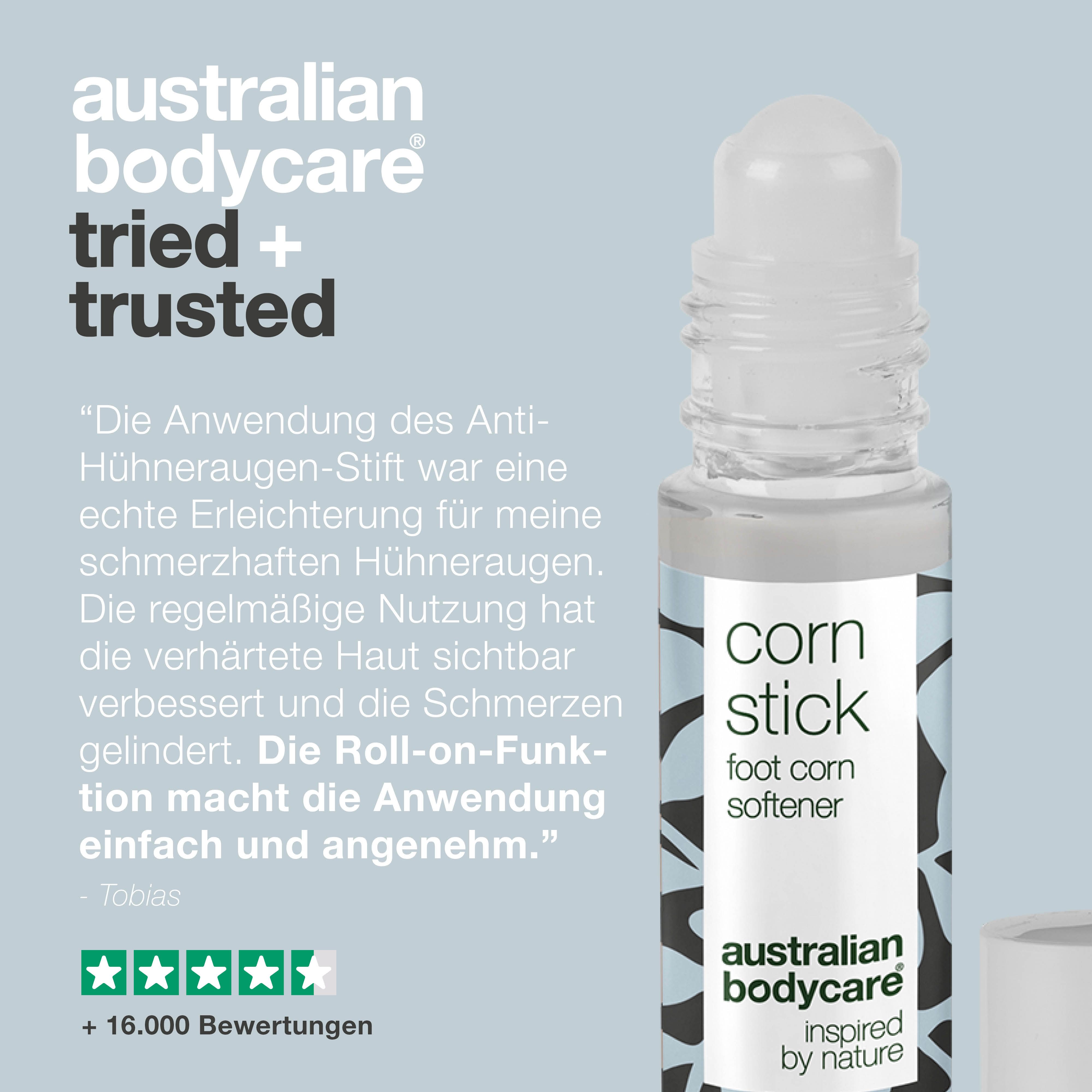 Mehrere Personen mit Produkten. Aufschrift: australian bodycare skincare since 1990.
