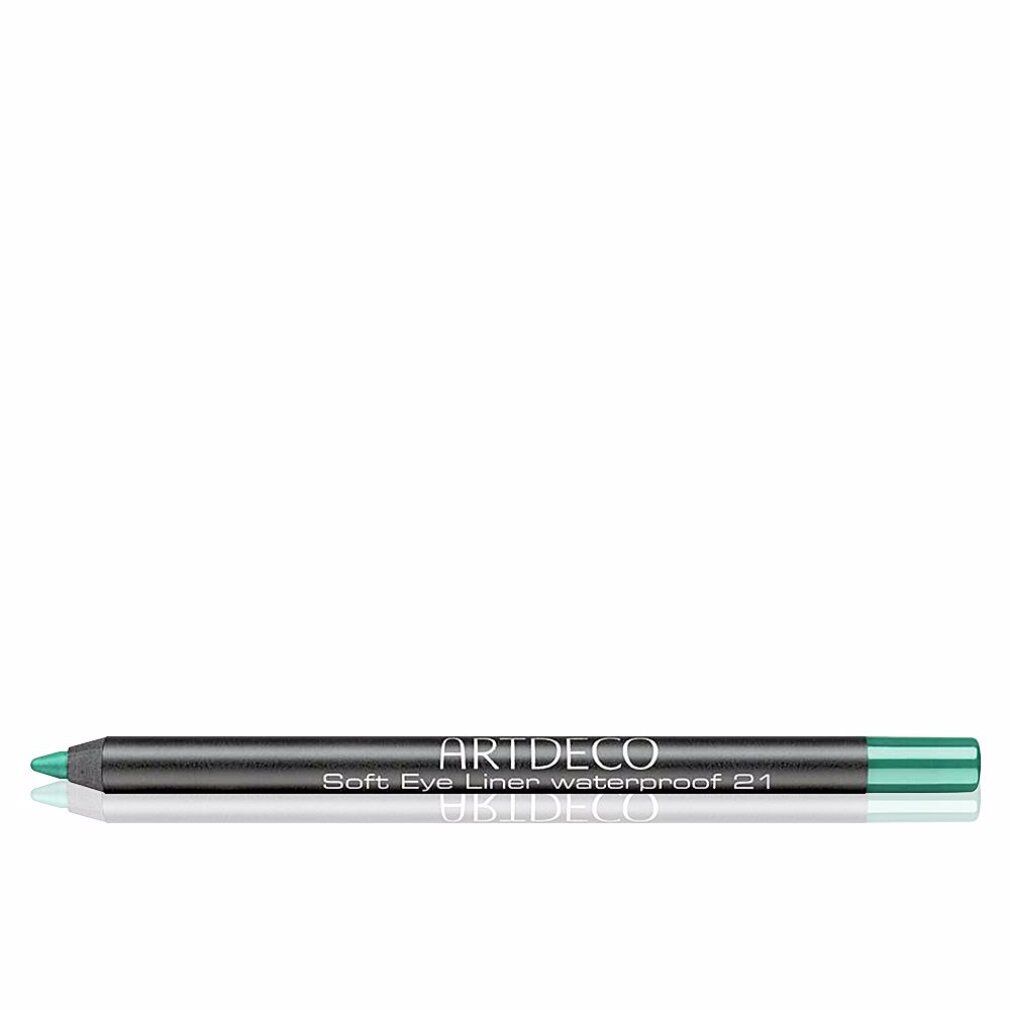 Artdeco Soft Eye Liner Waterproof 21, grün. Schwarzer Stift mit grünem Ende. Text.