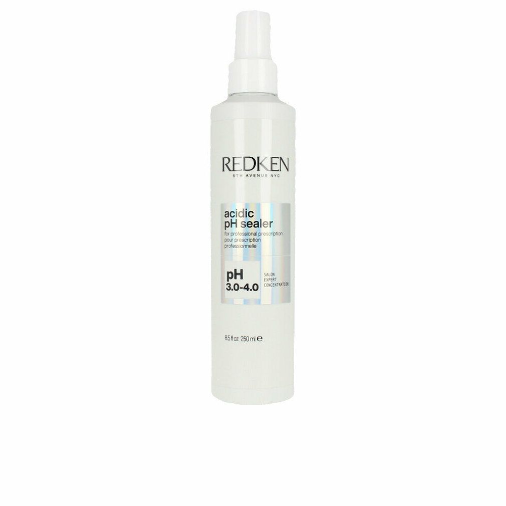 Weißes Spray mit Redken-Logo. Aufschrift: acidic pH sealer, pH 3.0-4.0. Flasche mit Sprühkopf.