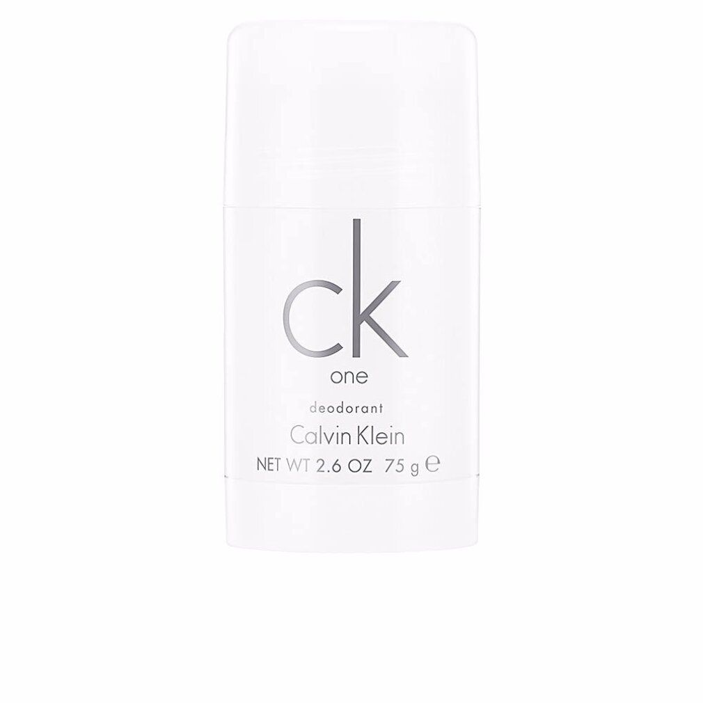 Weißer Deo-Stick mit Aufschrift: ck one, Deodorant, Calvin Klein, NET WT 2.6 OZ 75 g e.