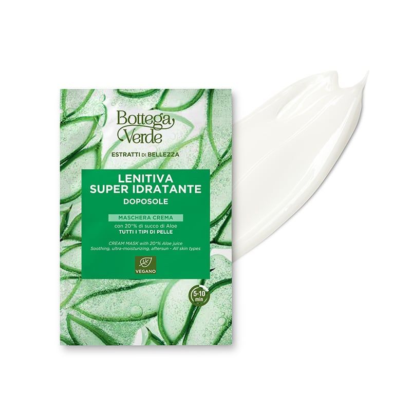 Bottega Verde Maschera crema - con 20% di succo di Aloe* - super idratante, lenitiva, doposole