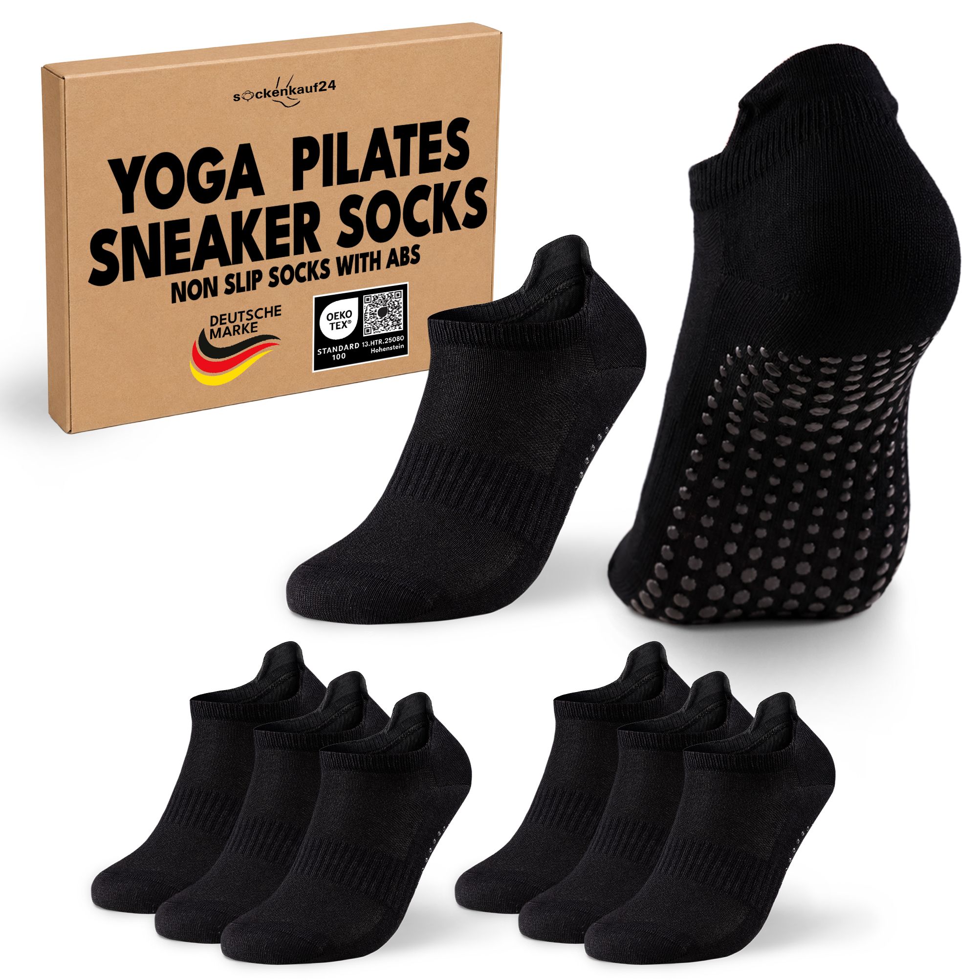 Yoga & Pilates Sportsneakersocken mit ABS-Sohle für Damen & Herren