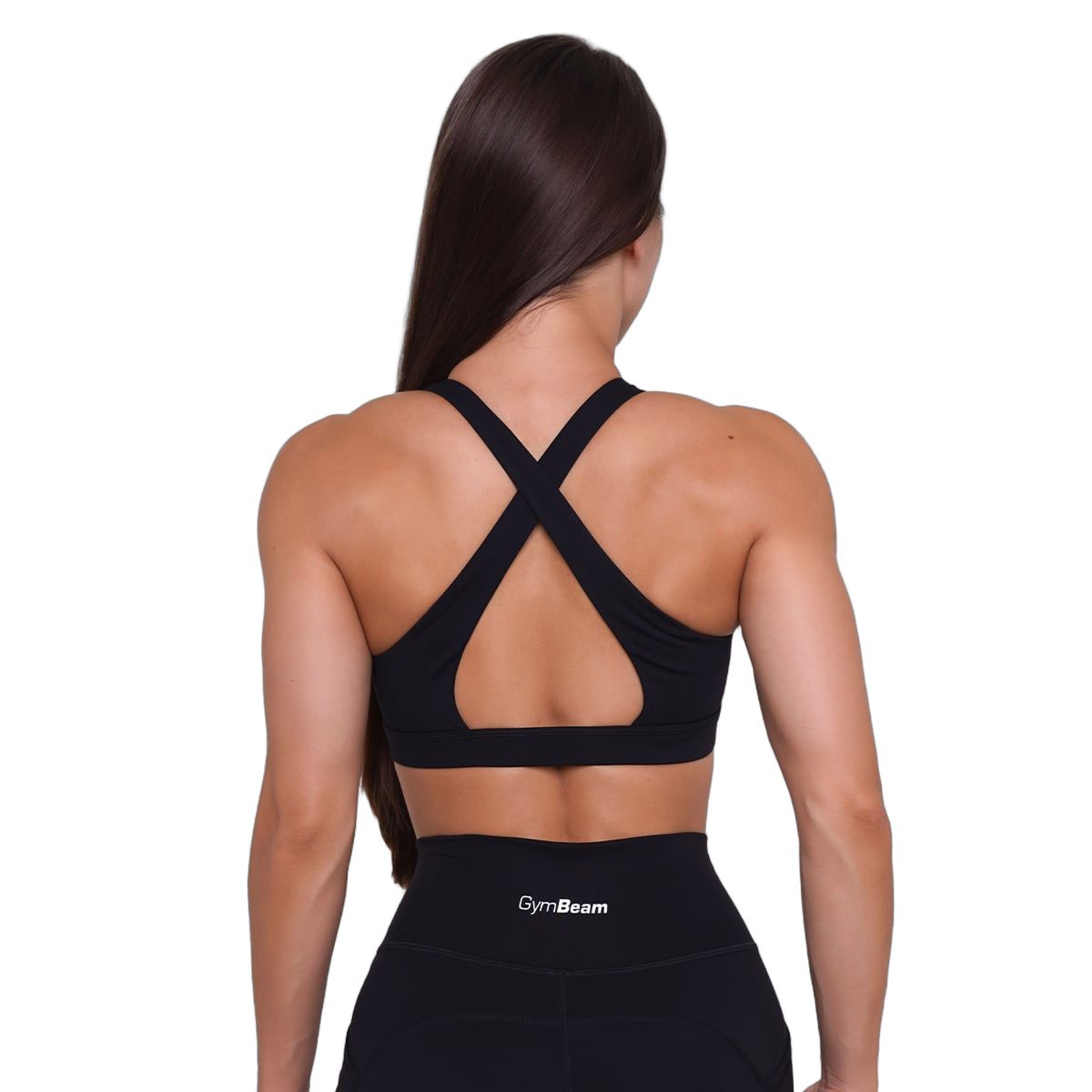 GymBeam Damen Sport-BH Ignite mit Rückenausschnitt und Polstern Schwarz