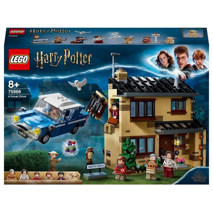 LEGO Harry Potter Privet Drive, 4. Scatola raffigurante una casa, un'auto blu e personaggi. Consigliato per bambini dagli 8 anni in su. Include personaggi e accessori.