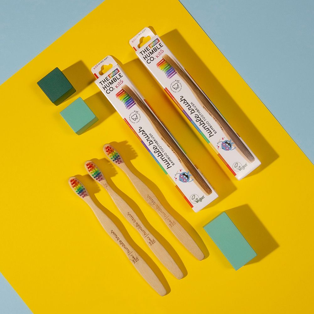The Humble Co. Kinderzahnbürste Bambus Regenbogen