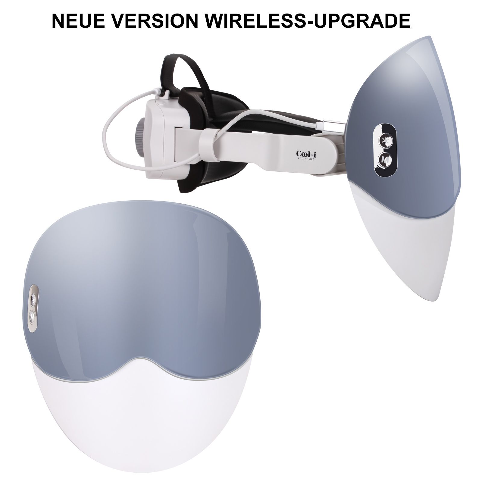 COOL-i LED Maske,kabellos, 8 Farben & Infrarot, mit Timer & Sprachfunktion für Hautpflege