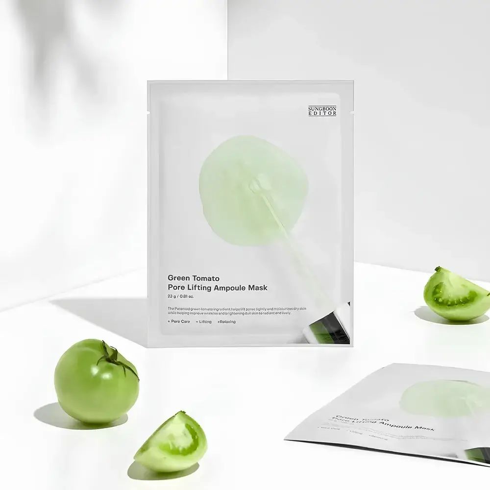SUNGBOON EDITOR Green Tomato Pore Lifting Ampoule Maske