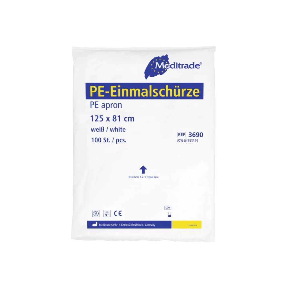 Meditrade PE Einmalschürze (weiß) 100 St Pflegebekleidung