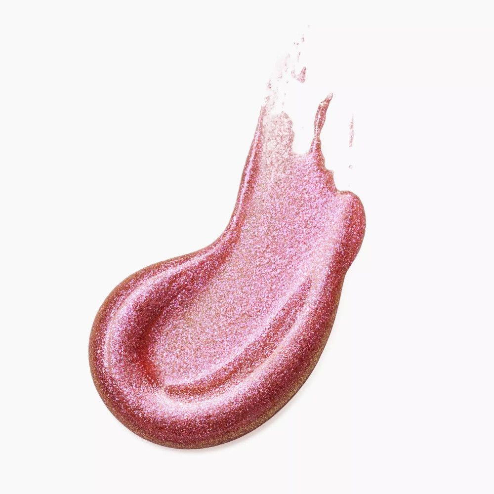 Rosa schimmernder Lippen-Gloss-Abstrich. Glänzende Textur.