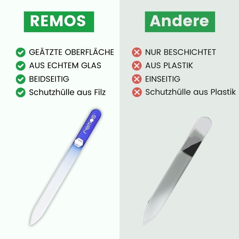 REMOS Glasnagelfeile, 14 cm, beidseitig