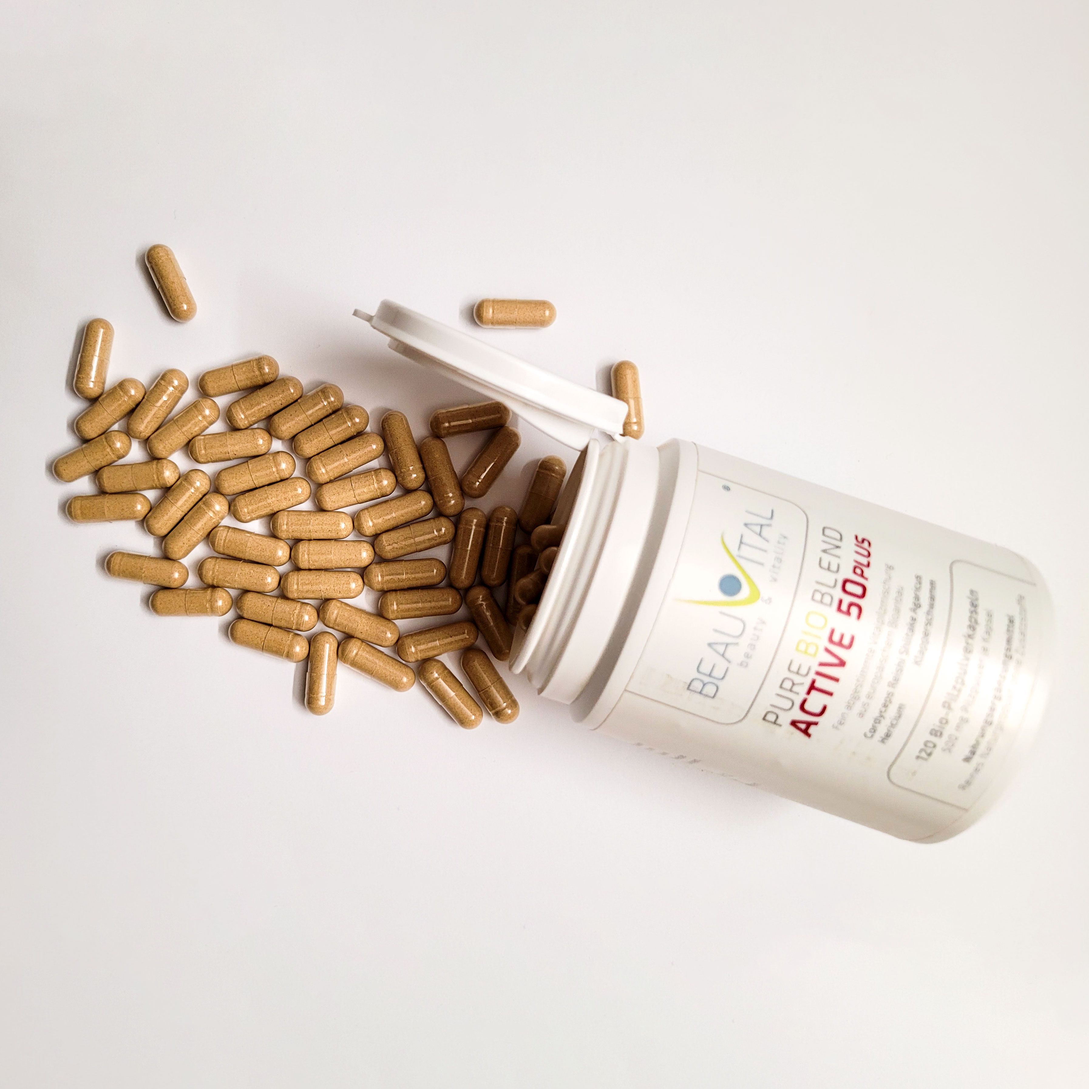 BEAUVITAL® Active 50plus Bio Vitalpilze Kapseln, Cordyceps Hericium Reishi Agaricus Maitake Shiitake