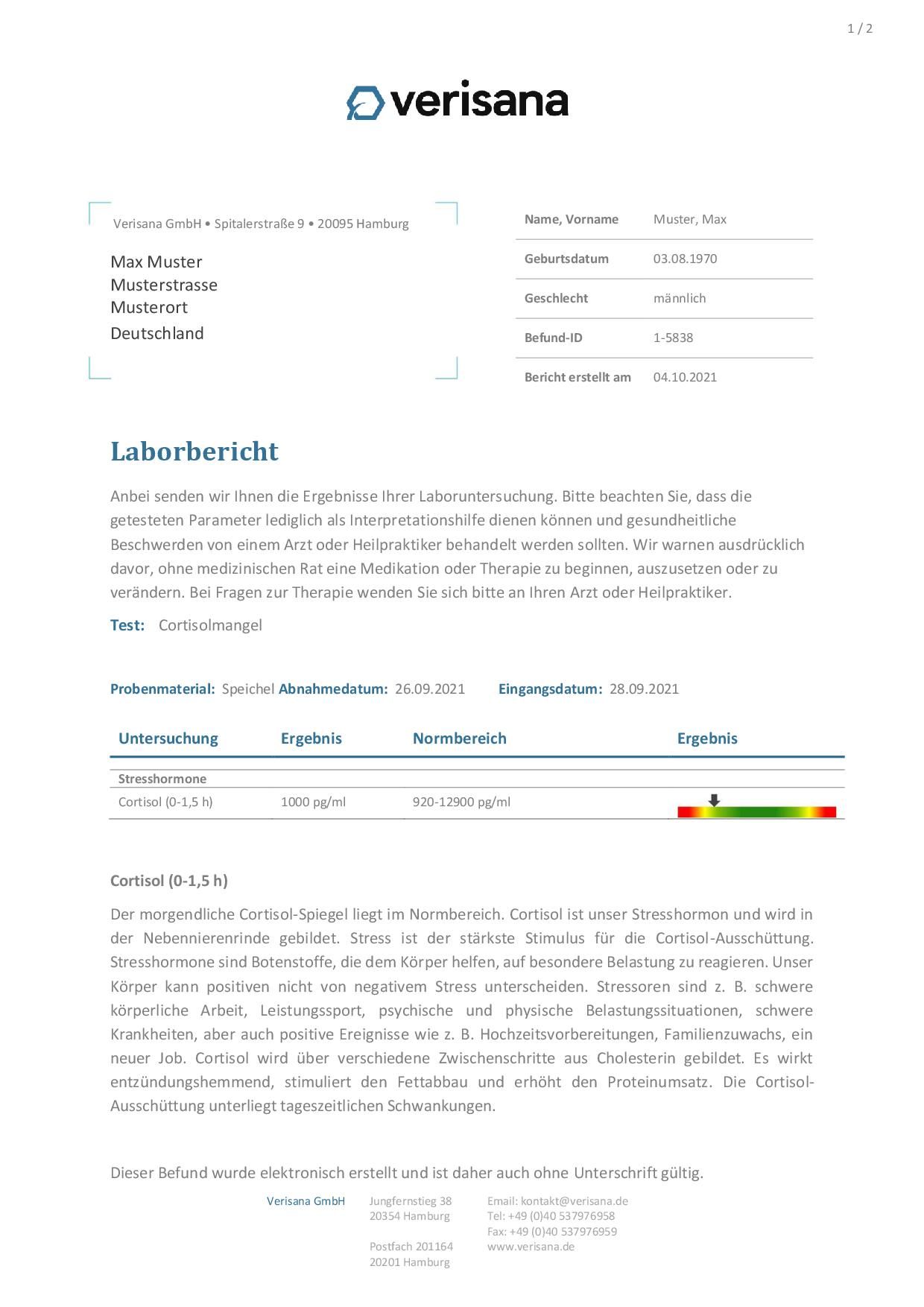 Verisana Cortisol Test
