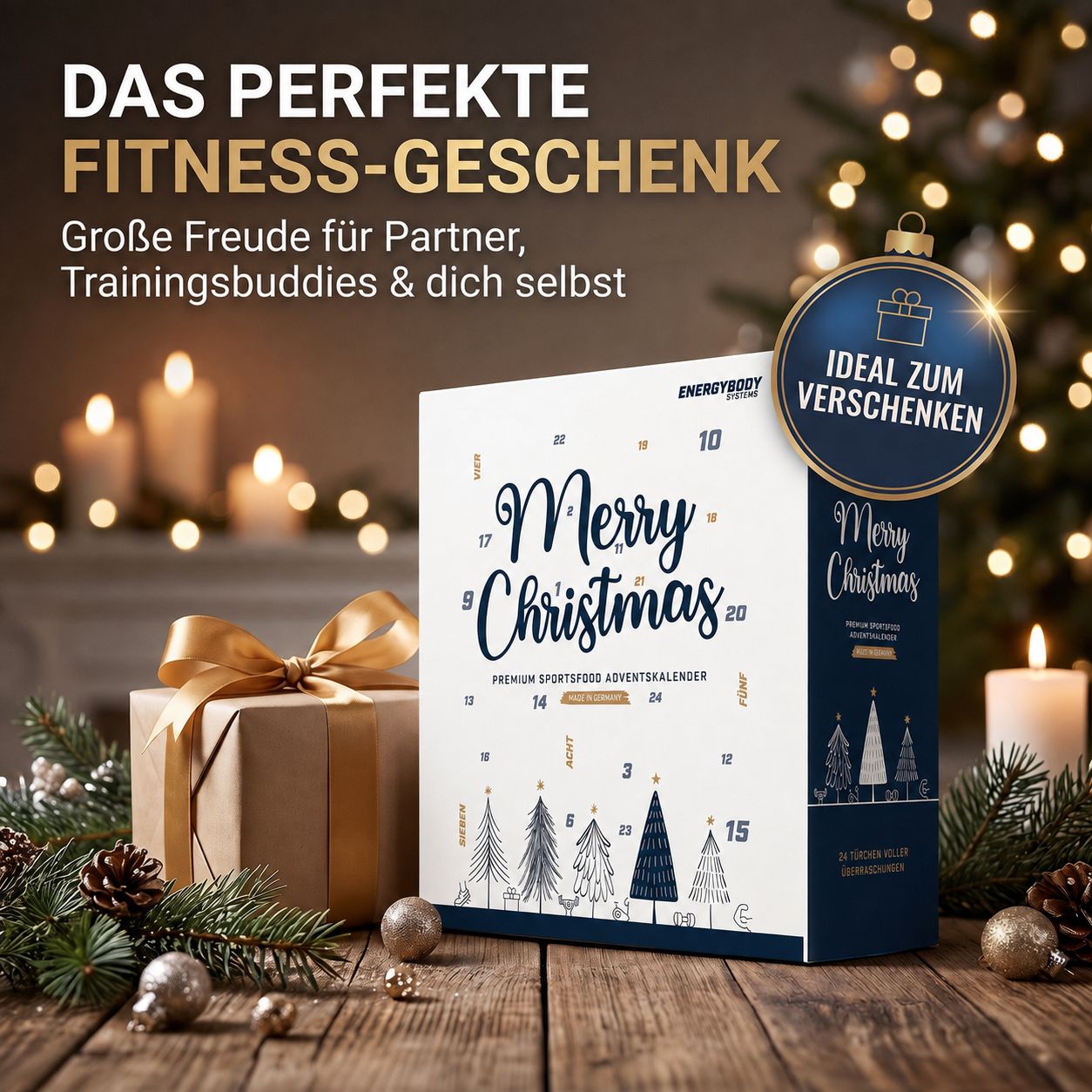 Adventskalender als Geschenk für Partner und Trainingsfreunde, ideal zum Verschenken.