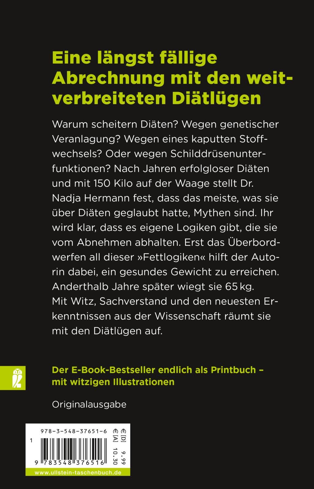 Rückseite eines Buches mit Text. Unten Barcode und Preis. Verlag Logo links unten.