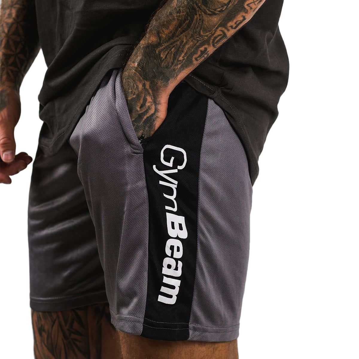 GymBeam Shorts Herren mit regulärer Passform und Gummizug in Grau