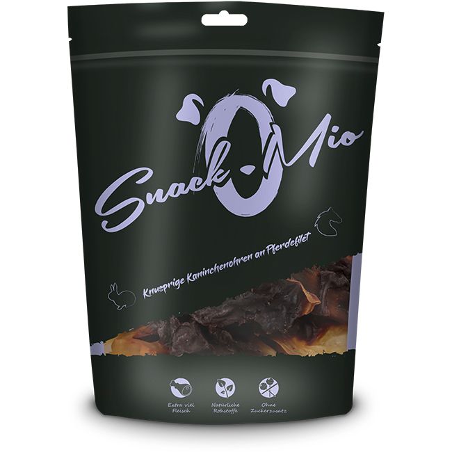 SnackOMio - knusprige Kaninchenohren an Pferdefilet