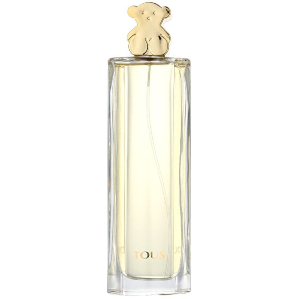 Parfumflasche mit Bärenverschluss. Schriftzug "TOUS".