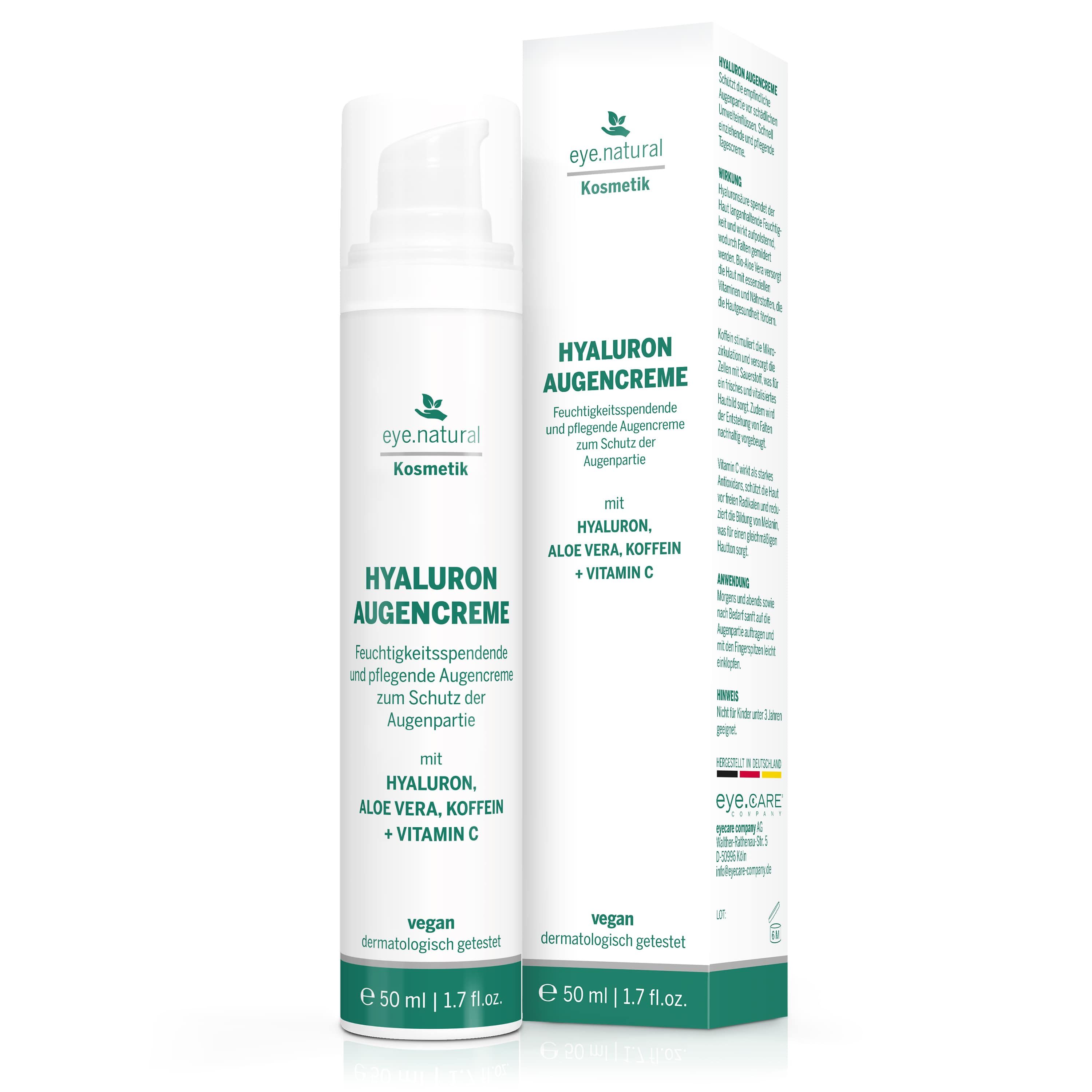 eye.natural // Hyaluron Augencreme 50 ml Feuchtigkeitscreme