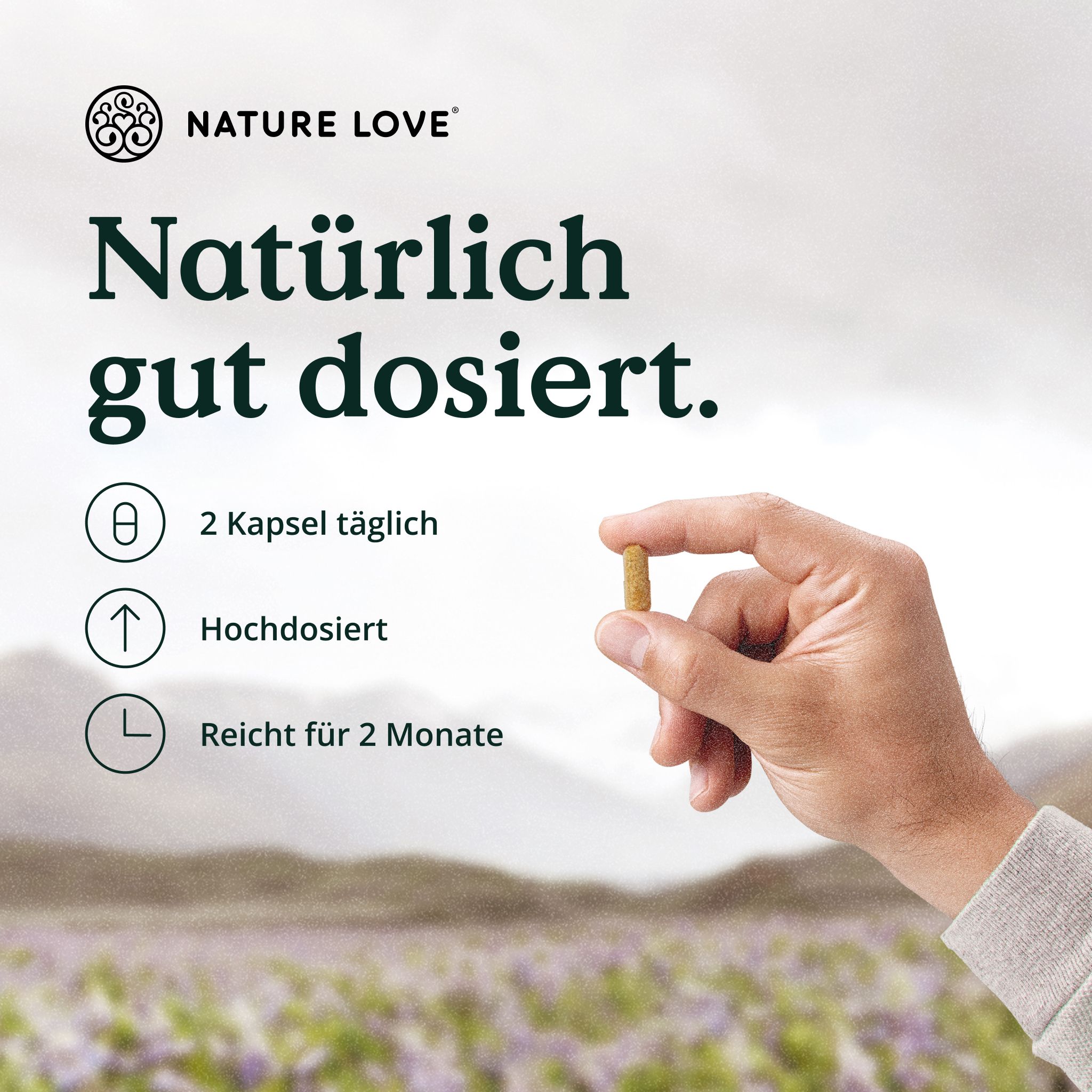 NATURE LOVE® Hey Papa - 120 Kapseln - Folsäure, Maca, Selen, Zink, L-Arginin, L-Carnitin, Q10