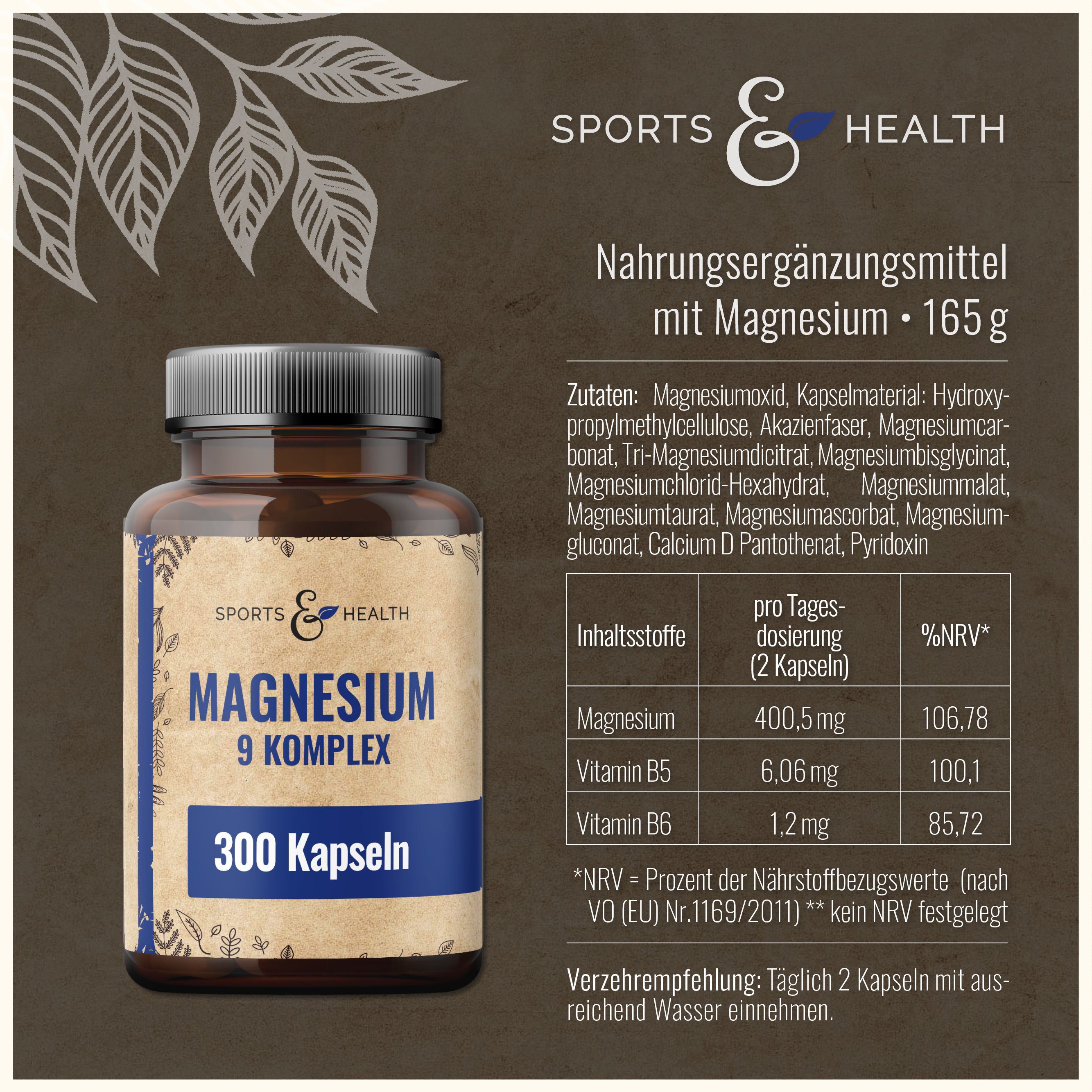 Sports & Health Magnesium 9 Komplex