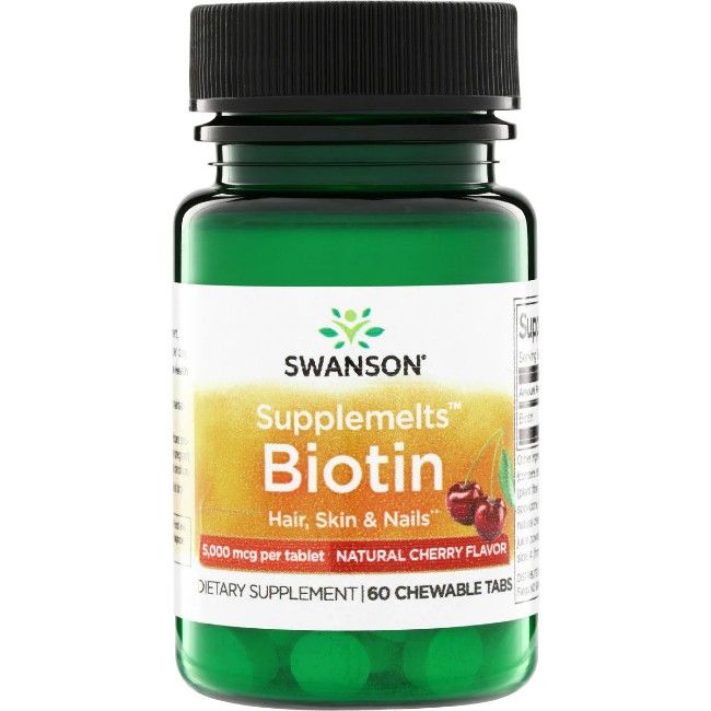 Swanson Biotin 5000 mcg mit Kirschgeschmack 60 Pc