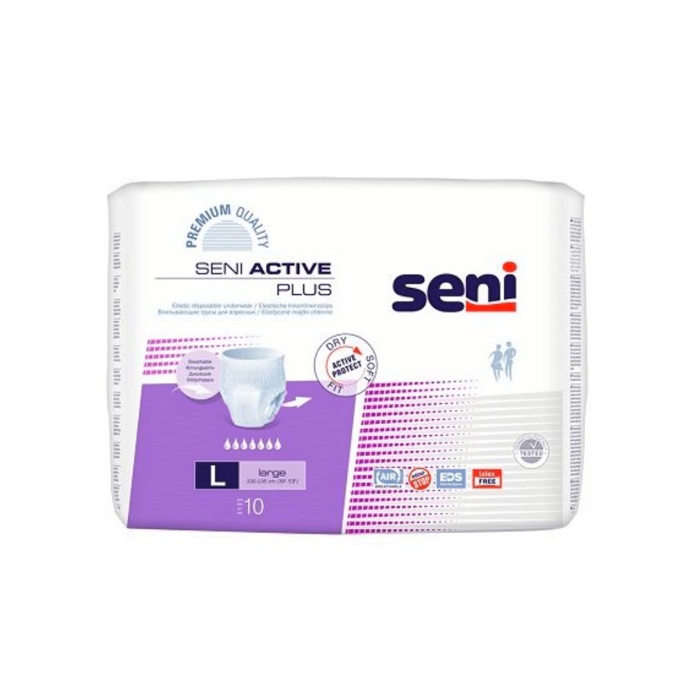 Seni Active Plus Large Inkontinenz-Slips, Größe L, 10 Stück.