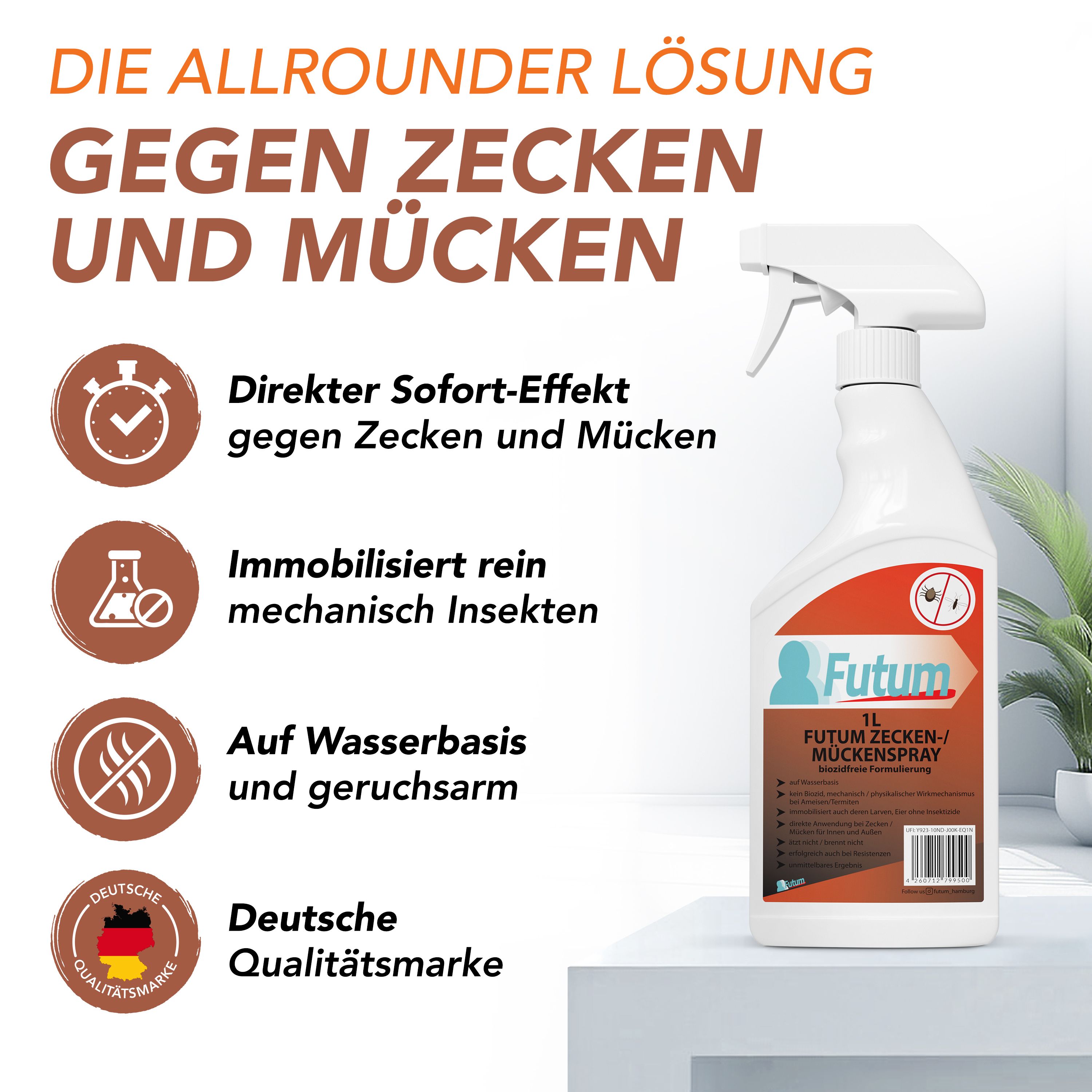 Futum 1L Zecken- / Mückenspray 1 l Spray