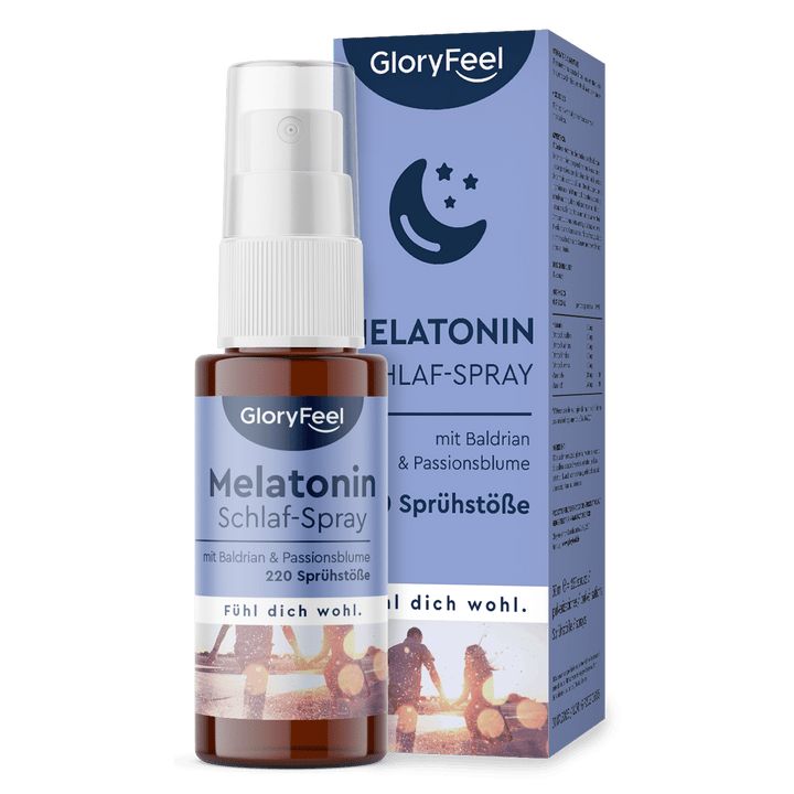 gloryfeel® Melatonin + Baldrian, Lavendel + Melissen Extrakt Spray ...