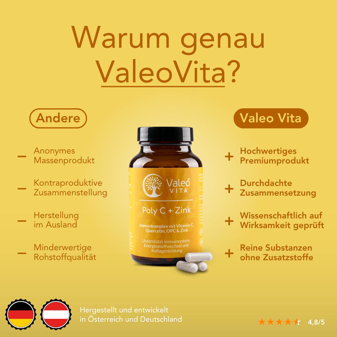 Valeo Vita™ Poly C + Zink - Immunkomplex (mit OPC und Quercetin)