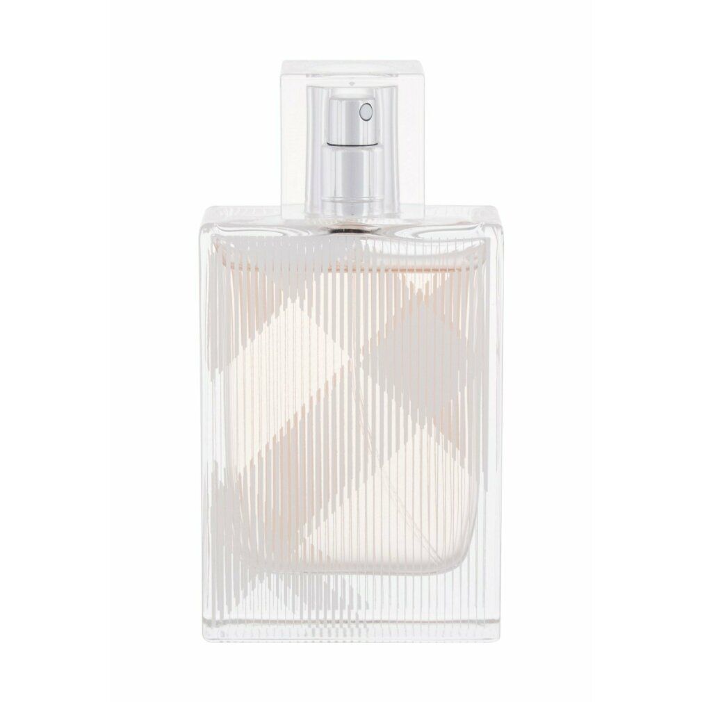 Parfümflasche. Quadratische Form. Transparenter Flakon mit Karomuster. Silberner Sprühkopf. Ohne Verpackung.