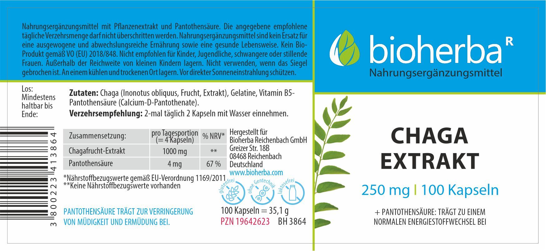 Bioherba Chaga Extrakt Kapseln
