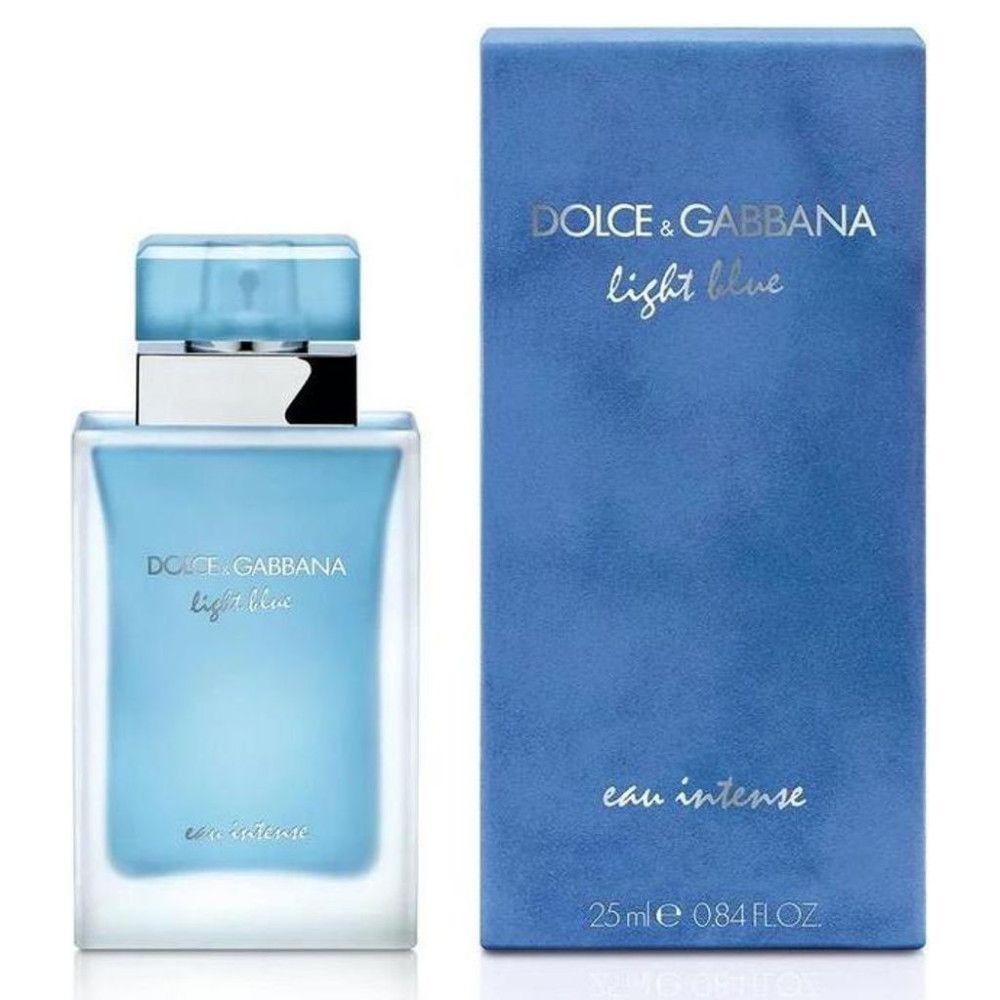 Dolce & Gabbana Light Blue Eau Intense Eau de Parfum Flakon und Schachtel, 25ml.