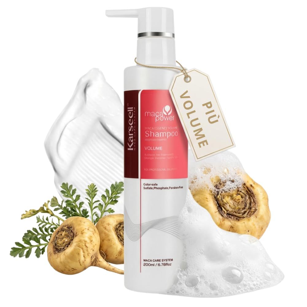 KARSEELL Shampoo Volumizzante Olio di Argan Pantenolo Volume Corpo Detersione Delicata