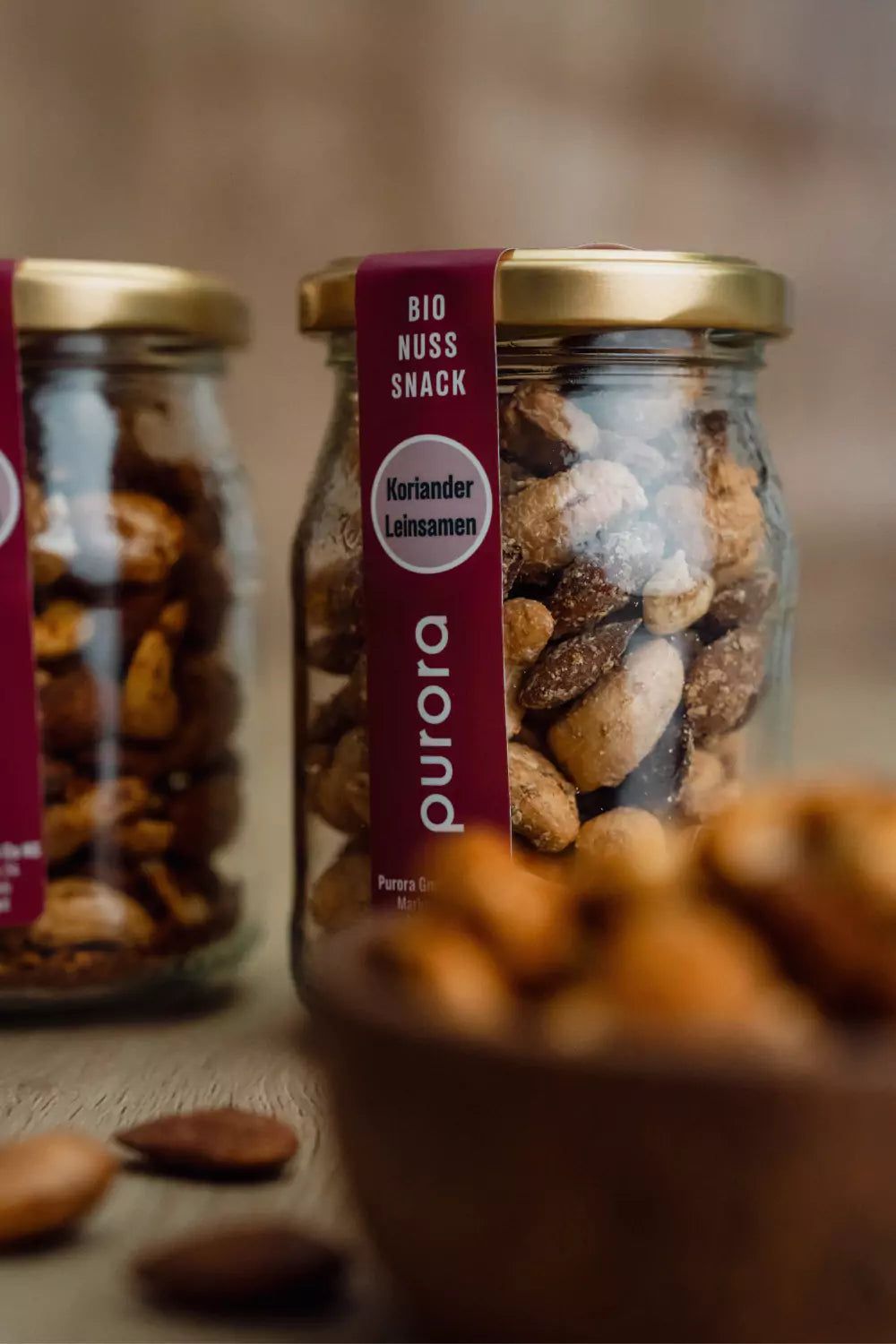 purora Nuss Snack - Koriander & gekeimte Leinsamen 130 g