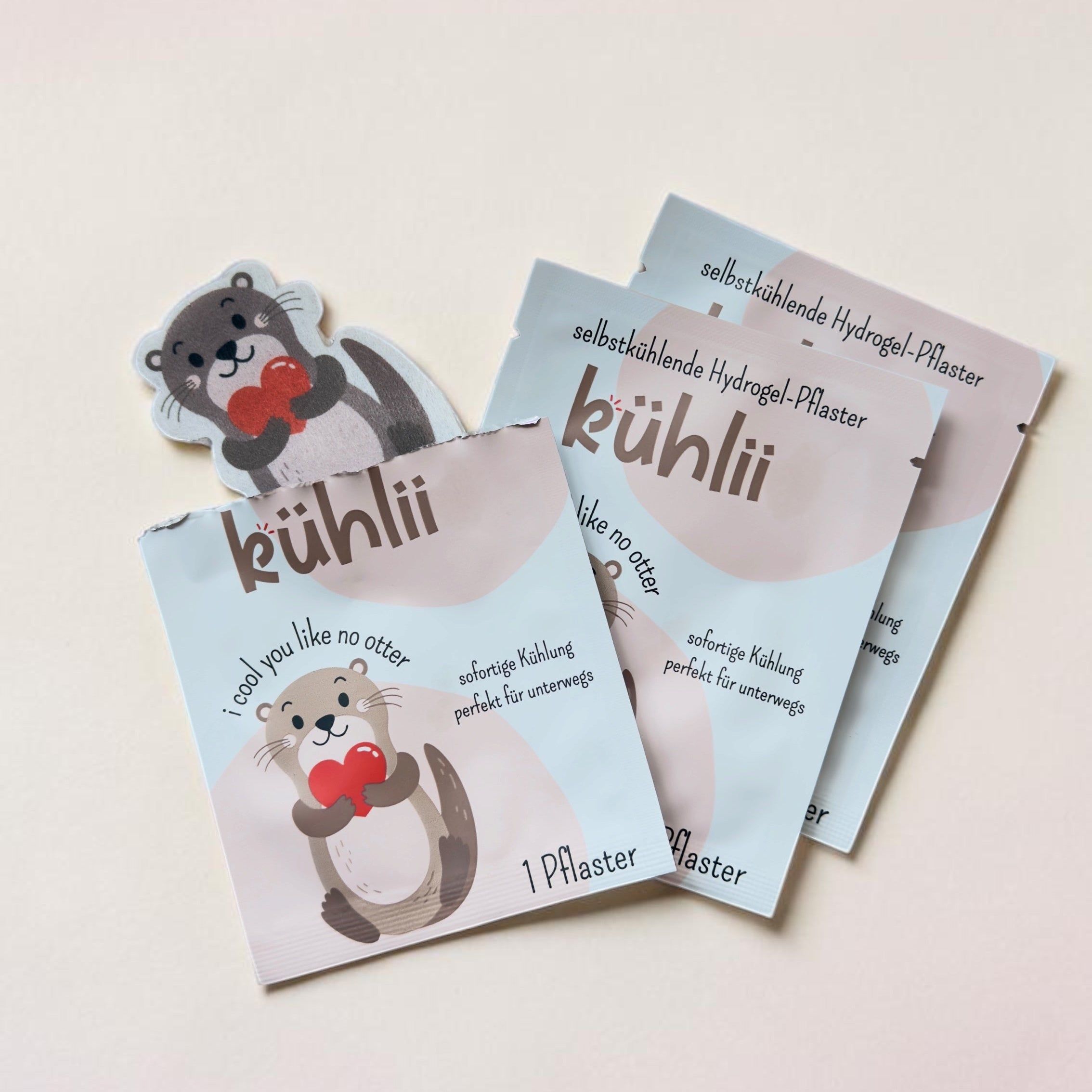 kühlii Selbstkühlende Hydrogel-Kühlpflaster im Otter-Design