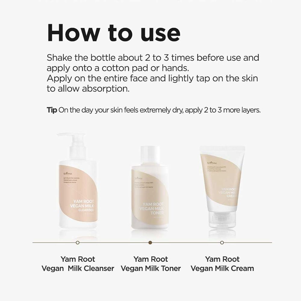 ISNTREE Yam Root Vegan Milk Toner Hydrating Face Toner