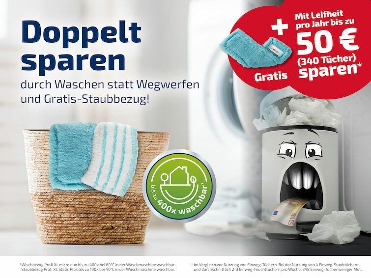 Leifheit Bodenpflege Wischset mit Presse  + static plus Wischtuch