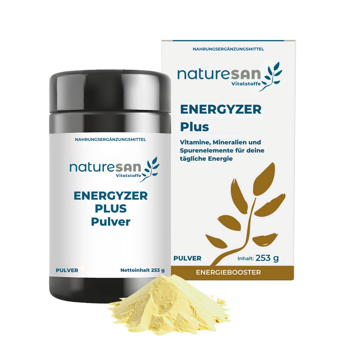 Naturesan Energyzer Plus Pulver - Premium Vitalstoff-Komplex für Zellfunktion & Energiestoffwechsel 253 g