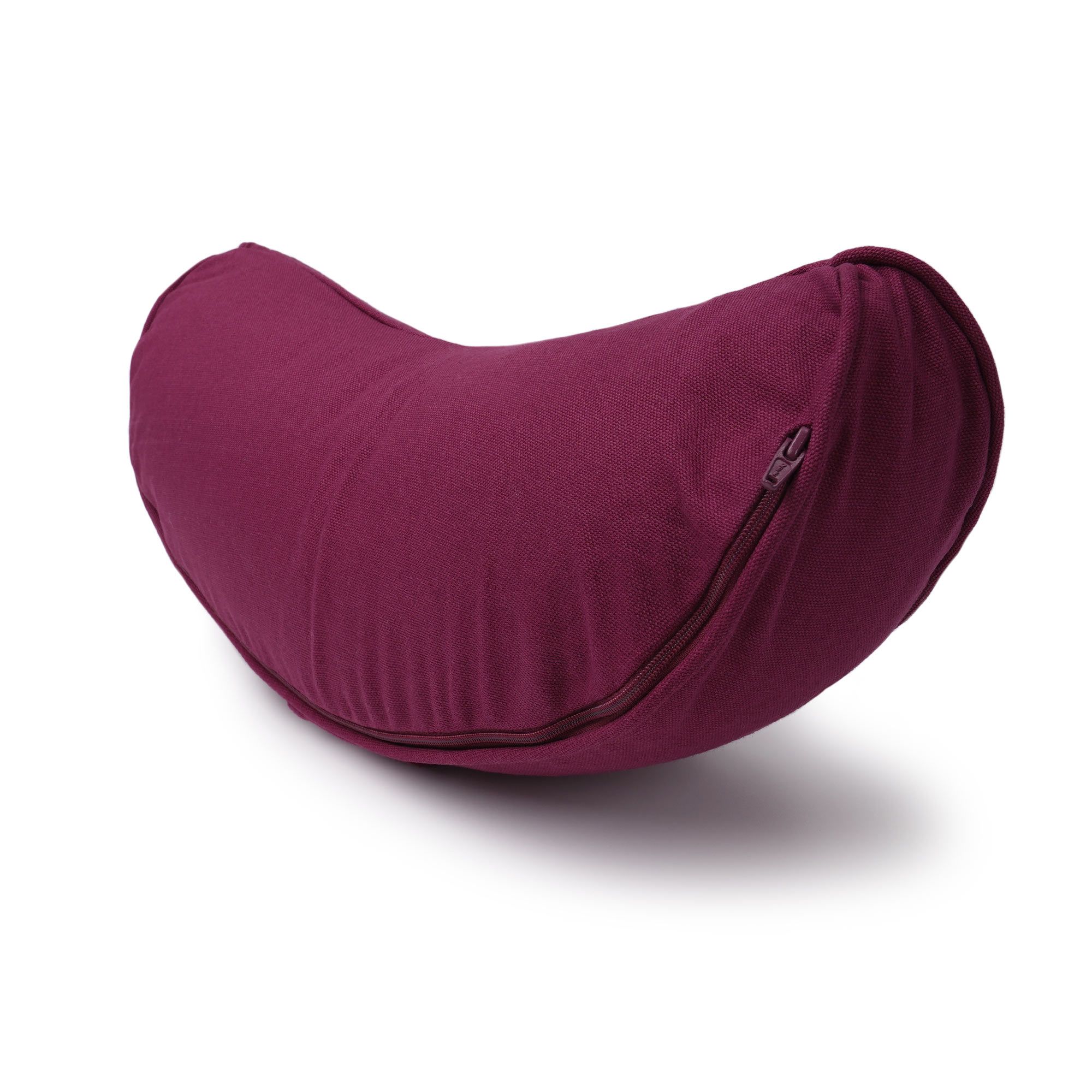 yogabox Yogakissen Halbmond BASIC Lotus Stick weiß - aubergine - 40 x 17 x 12,0 cm