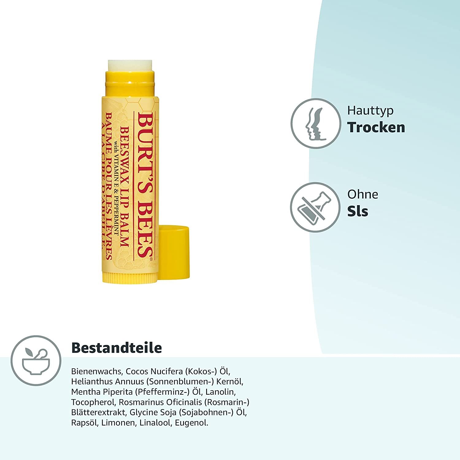 100 Prozent Natürlicher feuchtigkeitsspendender Lippenbalsam, Original Bienenwachs