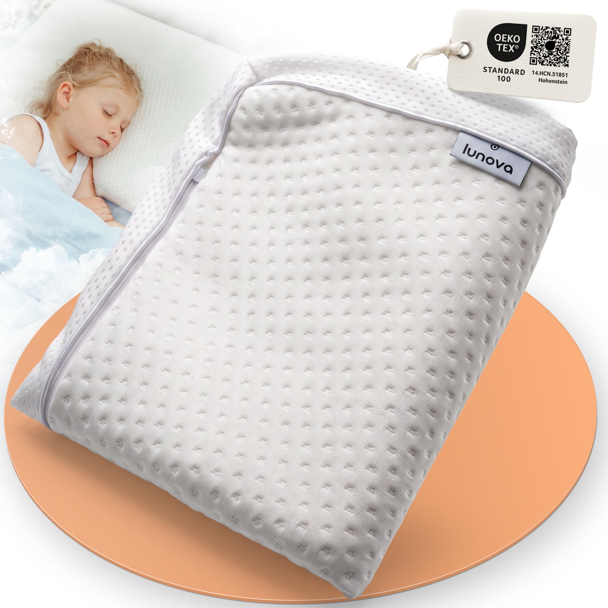 Lunova DreamLayer Kissenbezug für Kinderkissen 30x50 cm