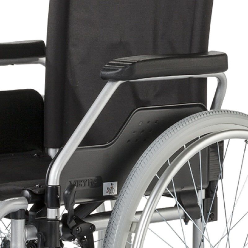 Meyra Rollstuhl BUDGET 9.050 Faltrollstuhl Sitzbreite 43cm inkl. Trommelbremse für die Begleitperson