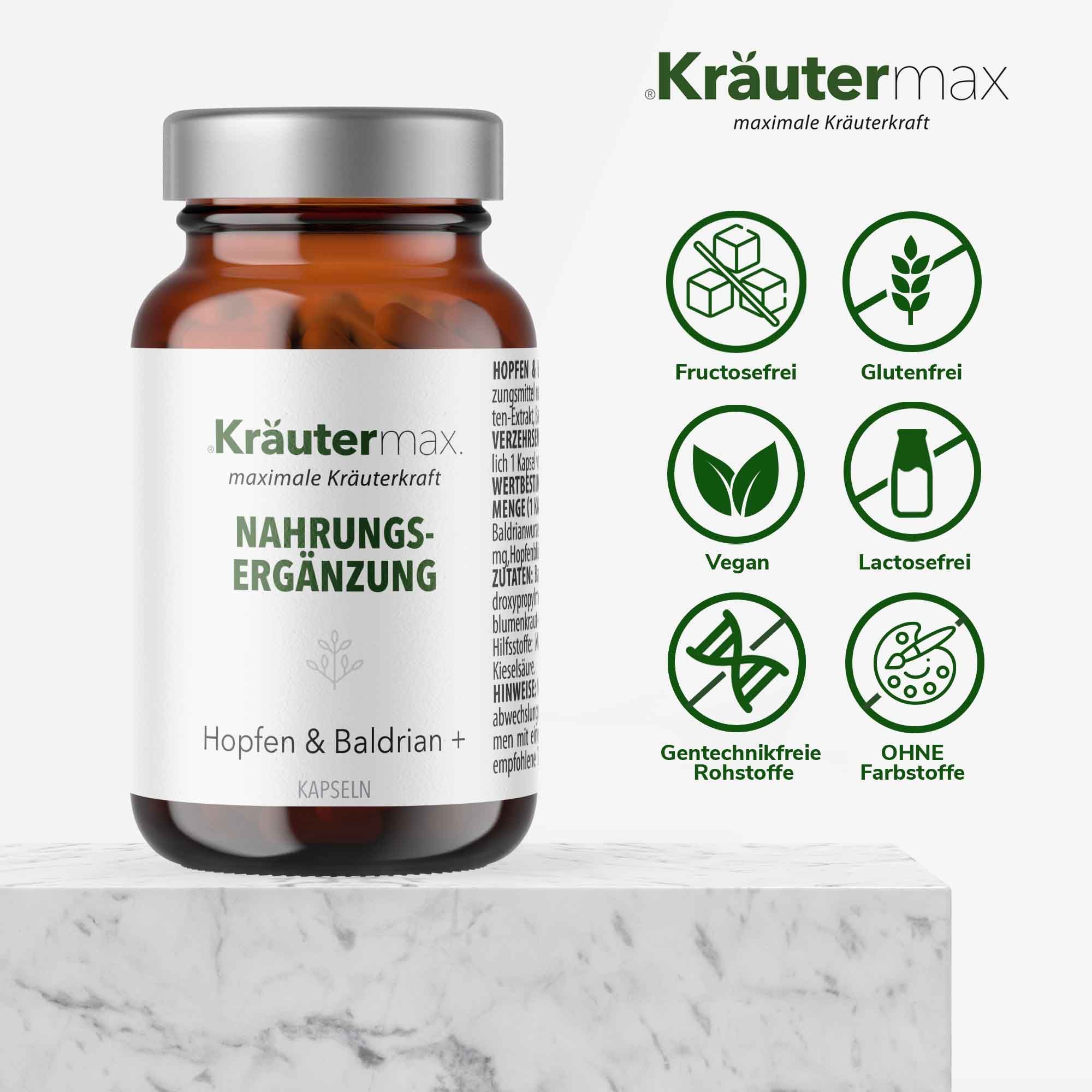 Kräutermax Hopfen & Baldrian plus Kapseln