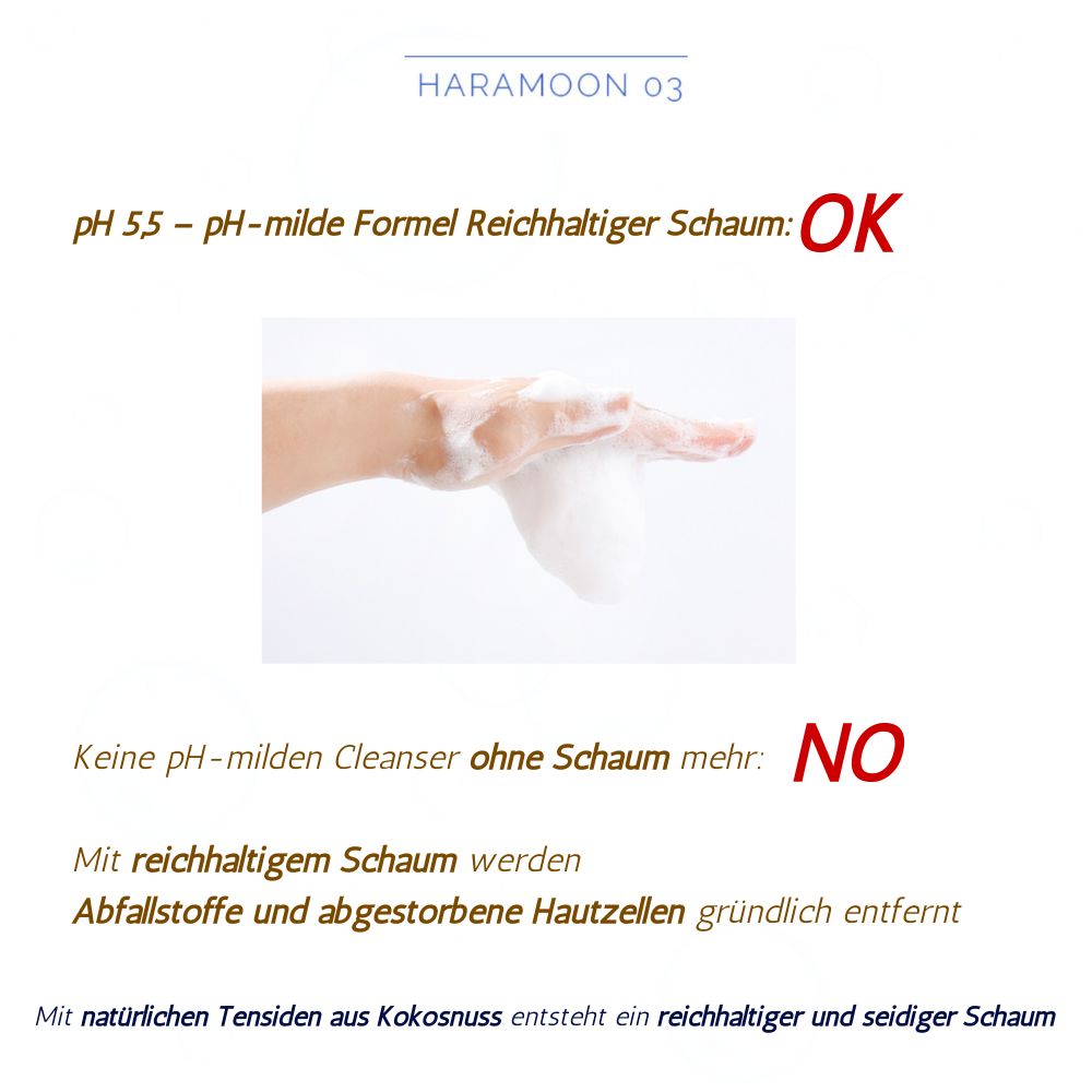 HARAMOON Veganer pH-milder Reinigungsschaum mit Hyaluronsäure